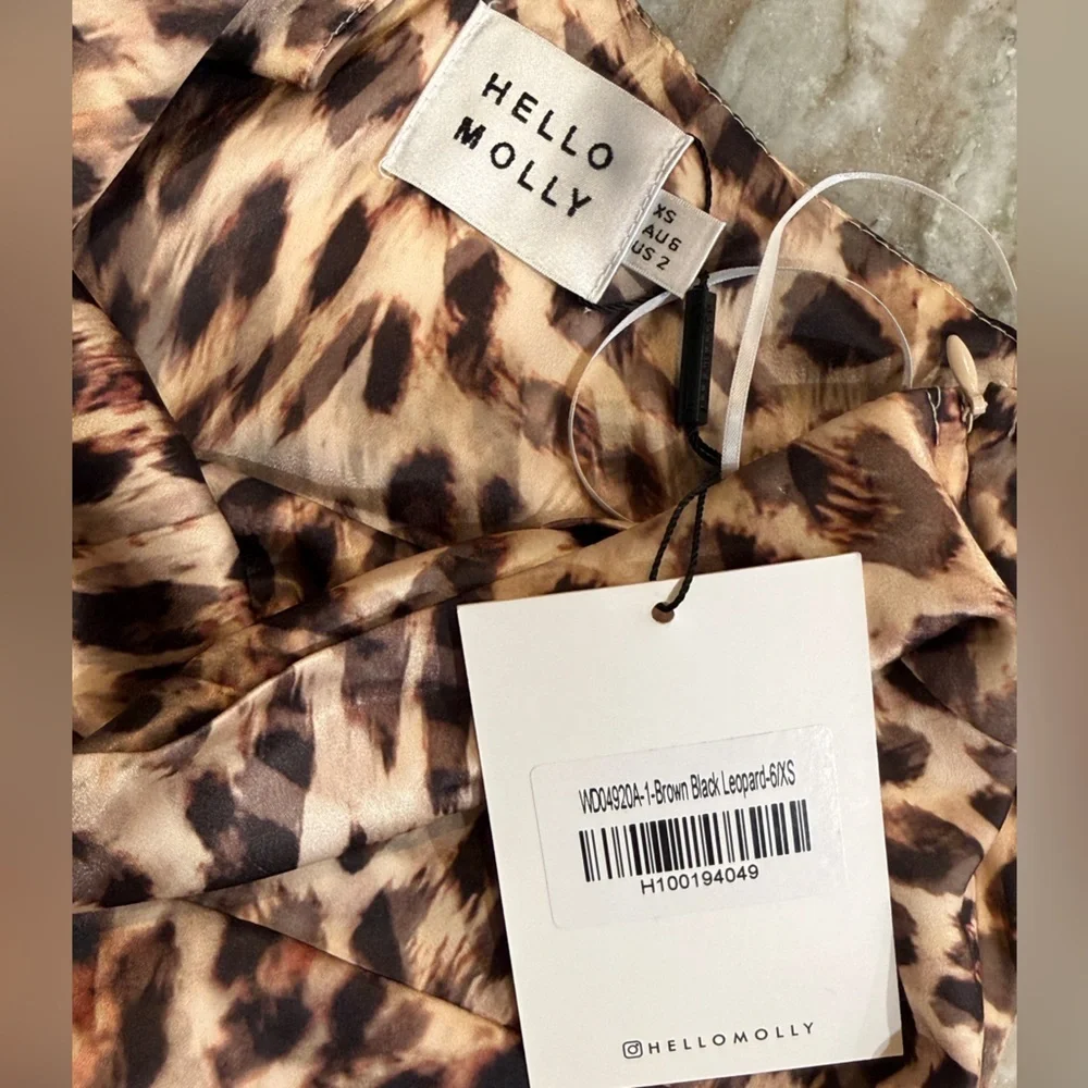 NWT Women’s HELLO MOLLY She’s the Moment leopard mini dress- Size XS/2 - Picture 9 of 10